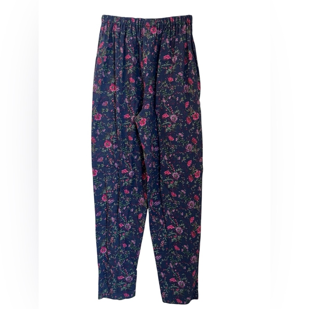 Laura Ashley Vintage Pants Women’s S Wool Blend Floral High Rise Granny Cottage - Picture 4 of 16